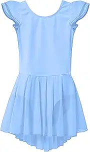 [MdnMd] Girls' Flutter Sleeve Dress Leotard
