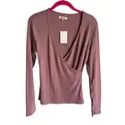 NWT MADEWELL Mauve Simon Faux Wrap Ladies Long Sleeve Top, M