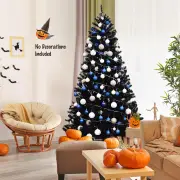 Costway2.25M Artificial Halloween Christmas Tree with Solid Metal Legs for Indoor