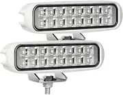 EXZEIT Led Boat Lights, 2 pc Deck/Dock Marine Lights 3000LMS 150°Flood Light, 6inch, 12/24 V