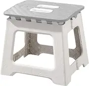 Sonicefit Folding Step Stool, Portable Kid’s Step Stools 150KG Capacity Adult's Camping Chair, Non-Slip Compact Stepping Stool with Handle, Space Saving Stool for RV Bathroom Kitchen Picnic Home(Gray)