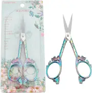 1Set 4.7Inch Stainless Steel Sewing Scissors Butterfly Pattern Vintage Style Poi