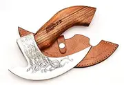 LIFAFA Handmade Viking Pizza Cutter With Sharp Blades and Ash Wood Handle - Rust Proof Steel Axe for Cutting Pizza - Gift Item AU