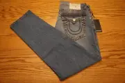 NWT MENS TRUE RELIGION JEANS Size 33 x 32 Geno Big T Flap Slim Medium Frost $199