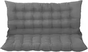 Outdoor Rocking Chair Cushion Bench Cushions with Backrest 3 Seat Swing Replacement Cushions for Garden Patio Porch Furniture Dark Grey