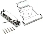 6 String Electric Guitar Tailpiece Bridge Metal Guitar Trapeze Tailpiece with Bridge Covers and Base Plate Guitar