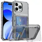 Clear Phone Case with Card Slot Holder Cover For iPhone 15 Pro Max 14 13 12 11