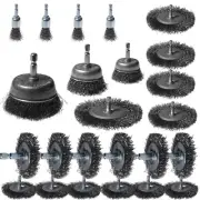 Z&Q LABOR Wire Brush Wheel Cup Brush Set for Drill Coarse Carbon Steel Crimpe...