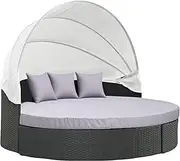 MICTONY Outdoor Daybed Cushion Cover, 66" Replacement Daybed Cover with Elastic Band, Sun Bed Cushion Cover, Outdoor Round Bed Cushion, Cover ONLY (Daybed NOT Included), Grey