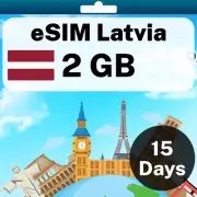 eSIM Latvia - 2 GB - 15 Days - Travel eSIM | QR code activation