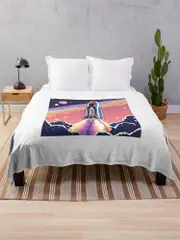 Space Rocket Throw Blanket