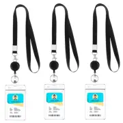 3 Pack Lanyards for ID Badges Holder Retractable Badge Reel Clip with Cruise ...