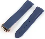 [ALMVIS] 20mm 21mm 22mm Curved End Silicone Rubber Watch Band Fit for Pagani Watch Fit for Huawei Fit for GT2 Magic Watch 2 Fit for Honor Fit for Samsung Galaxy Watch S3 S4(Navy Blue 3)