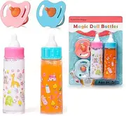 (Colorful) - My Sweet Baby Disappearing Magic Bottles - Includes 1 Milk, 1 Juice Bottle with Pacifier for Baby Doll
