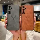 TPU Leather Case For Samsung S25 Ultra S24 FE S23 A56 A15 A52 Shockproof Cover