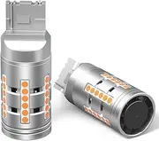 FAXCARS 7440NA WY21W LED Turn Signal Light Bulbs 3000K Amber High Power Super Bright Built in Resistor Anti Hyper Flash CANBUS 50000 Hours 12V Plug N Play, Pack of 2