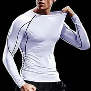Men's Compression Shirt Athletic Shirt Gym Shirt Fitness Shirt Long Sleeve Tee Tshirt Casual Athleisure Fall Breathable Quick Dry Soft Gym Workout Running Walk