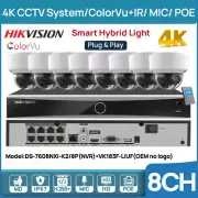 Hikvision 8CH 4K NVR CCTV System 8MP IP Camera ColorVu+IR Hybrid Light MIC POE