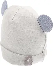 [BESTYASH] Soft Cotton Baby Hat Unisex Infants Hat Cartoon Ideal for Winter Daily Wear Grey