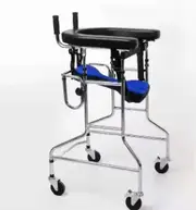 4 Wheels Handicapped Rehabilitation Training Children Adults Stand Disabled Walker Walking Aid