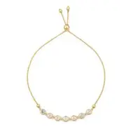 Bevilles Cubic Zirconia Extendable Bracelet in Silver Filled 9ct Yellow Gold