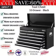 Giantz 10 Drawer Tool Box Chest Cabinet Storage Garage Organiser Toolbox Black