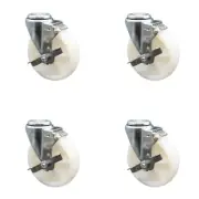 5 Inch Nylon Wheel Swivel Bolt Hole Caster Set with Brake Service Caster Brand