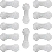 Baby Locks (12-Pack Transparent) Child Safety Cabinet Locks, Multi-Purpose Baby Child Proof Cabinet Kitchen System, Cabinet Drawer Door Latches, Safe Quick Easy - No Tools or Drilling, Strong Adhesive