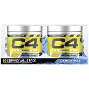 2 x 180g Cellucor C4 ID Series 60 Serve Pre Workout Supplement Icy Blue Razz