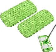 Reusable Mop Pads for Swiffer Sweeper Mops Microfiber Mop Floor Pad Refills Compatible with Sweeper Washable Mop Head Pads Replacements for Multi Surface Dry & Wet Floor Cleaning, 2 Pack