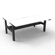 2Person Back To Back Workstation Cable Tray Natural White And Black