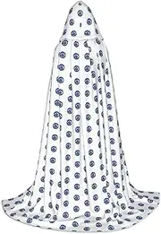 SKKNT Evil Eyes Print Halloween Hooded Cloak Full Length Cape With Hood For Men And Women For Carnival