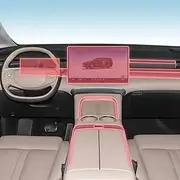 Kaecad Car Interior Film Dashboard Piano Board Shift Center Console Anti-Scratch Transparent TPU Protection Film Accessories，For XPENG X9 2023-2025 (GPS navigation film)