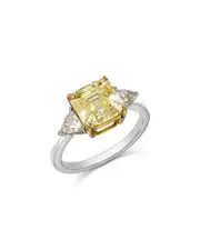Bloomingdale's Fine Collection Certified Lab Grown White & Yellow Asscher Cut Diamond Engagement Ring in 18K White & Yellow Gold, 3.4 tcw