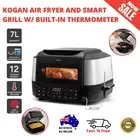 Kogan Smart 7L XL Grill & Air Fryer Pizza Oven Non-Stick BBQ Bake Roast Black