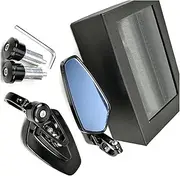 for Y&amaha YZF R1 R3 R6 R25 MT07 MT09 Motorcycle Handlebar Rearview Mirror Decoration Rear Side Mirror(Blue Galss)