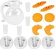 Miniature Food and Drink, 1:12 Miniature Food Set, Miniature Dollhouse Accessories, Dollhouse Miniature Breakfast, Bread, Milk Cups, Plates, Fork, Spoon, Miniature Gnome Accessories, Kitchen Food