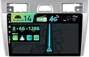 BXLIYER【Built-in 4G DAB】 Android 14-6G+128G Car Stereo for Ford Fiesta MK5 (2006-2011) - Wireless CarPlay/Android Auto - Camera + MIC - IPS 9 Inch 2 Din - AHD Steering Wheel Fast-Boot 360-CAM HDMI