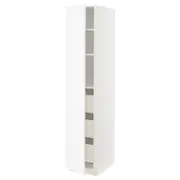 METOD / MAXIMERA high cabinet with drawers, white Enköping/white wood effect, 40x60x200 cm