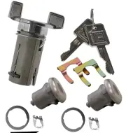 GM Ignition Key Switch Lock Cylinder & Door Lock Tumbler Barrel Set 2 Keys