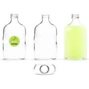 10Pcs 200ML Glass Water Bottle Juice Drink Screw Lid Kitchen Pantry Storage Jar