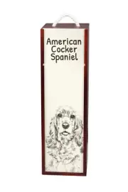 American Cocker Spaniel Wine Box With Dog Art-Dog