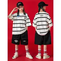 在飛比找ETMall東森購物網優惠-兒童街舞套裝嘻哈潮牌走秀演出服