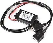Angoily Dual USB Female Port 12v to 5v Power Adapter Converter Waterproof Car Stereo Charger Black