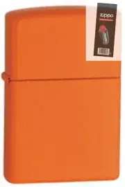 Zippo 231 orange matte Lighter + FLINT PACK