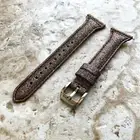 Brown Sparkling Glitter Slim Elegant Soft Leather Band Strap for Fitbit Versa