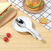 DJAPWPX Spoon Rest Large Ceramic Spoon Holder Heat-Resistant Cooking Spoon Rest Coffee Spoon Holder Dishwasher Safe Ceramic Spoon Rest Spoon Cradle for Kitchen Counter 17.5x11.5cm (White)