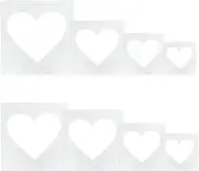 Large Heart Stencil, 8Pcs Heart Stencils for Painting,HeartShaped Template Stencils Different Sizes,Reusable Plastic-Stencil for Art Painting on Wood Paper Flag Home Decoration