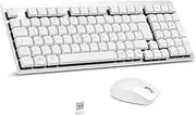 LeadsaiL FA98 Mechanical Keyboard and Mouse Set Wireless, QWERTZ Layout Wireless Keyboard with Mouse, Low Profile Red Switch, 98 Keys Compact Keyboard, 1600 DPI Mouse for Windows MacOS PC Laptop