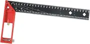 12" Woodworking Framing Square Ruler - Amliber Adjustable Carpenter Square Layout Tool, Right Angle Ruler with Retractable Edge Multi-Angle Scribe Mark